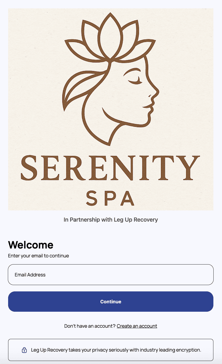 Branded intake form with partner logo and telehealth workflow