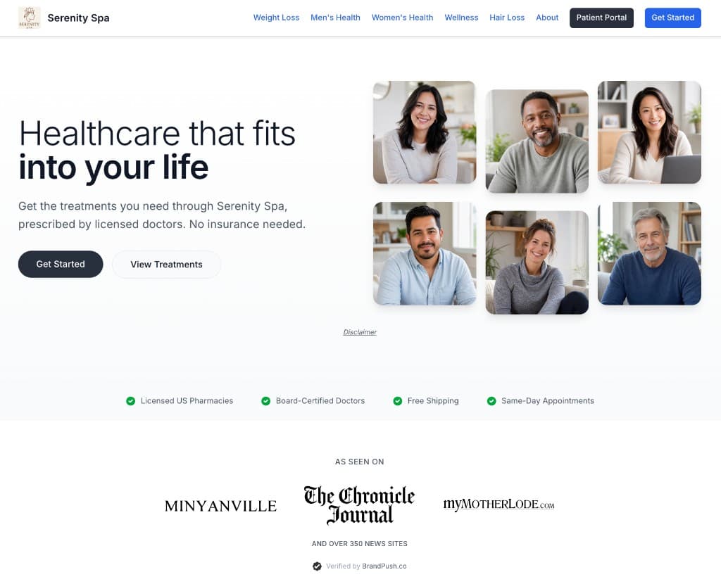 Managed telehealth website used to convert local business traffic